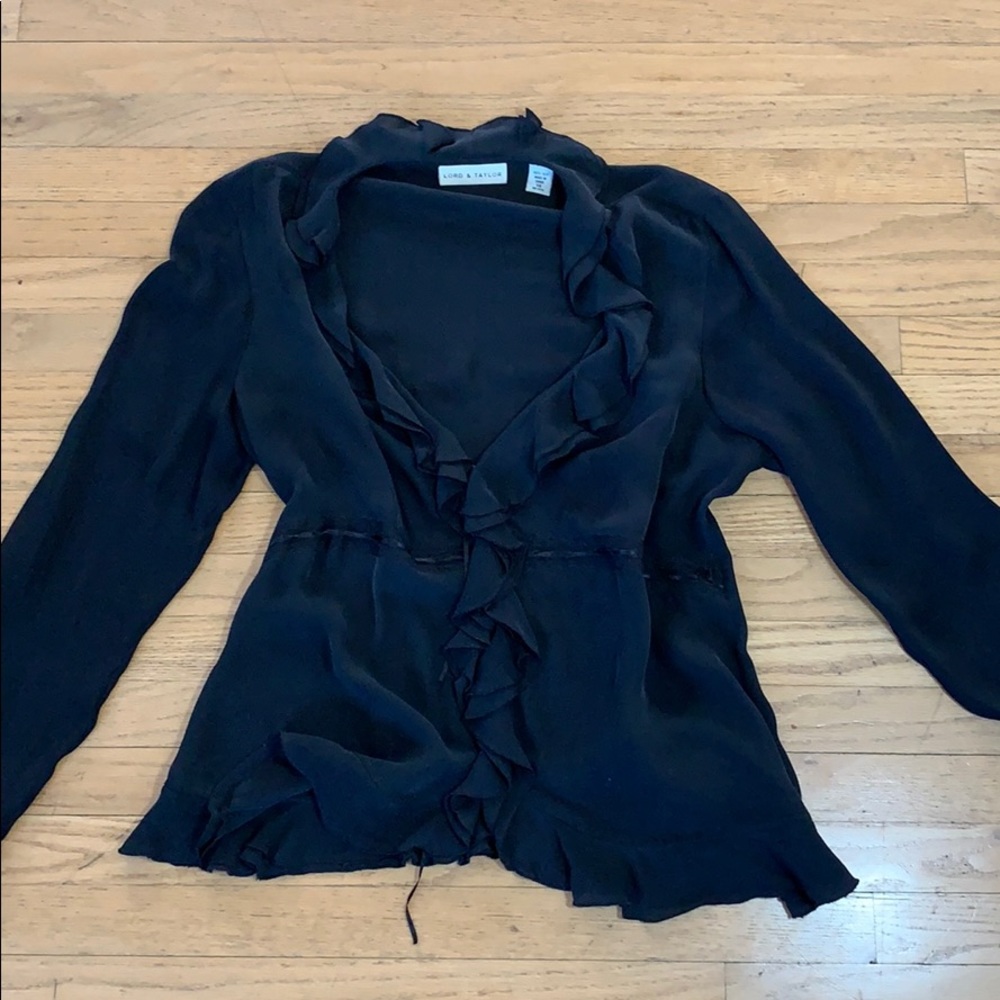 Satin Ruffle Lace Blouse